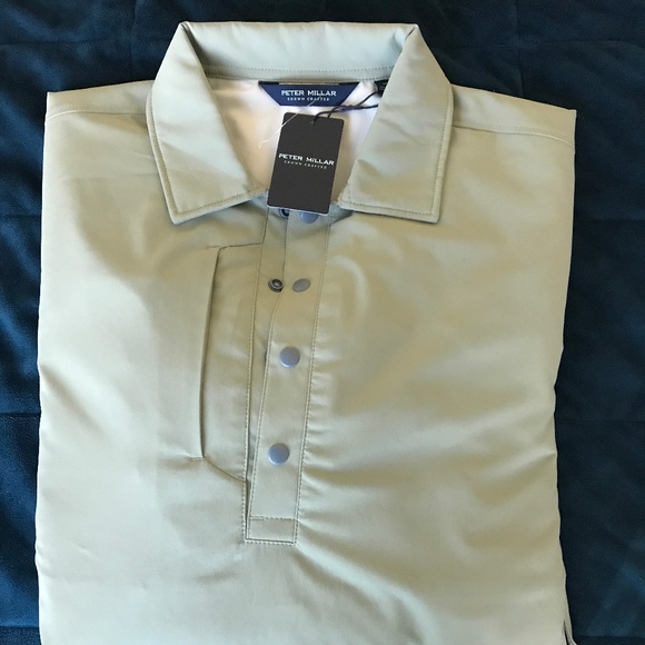 Peter Millar Approach Insulated Snap Shirt Pullover Mens Medium HERB - Picture 1 of 1